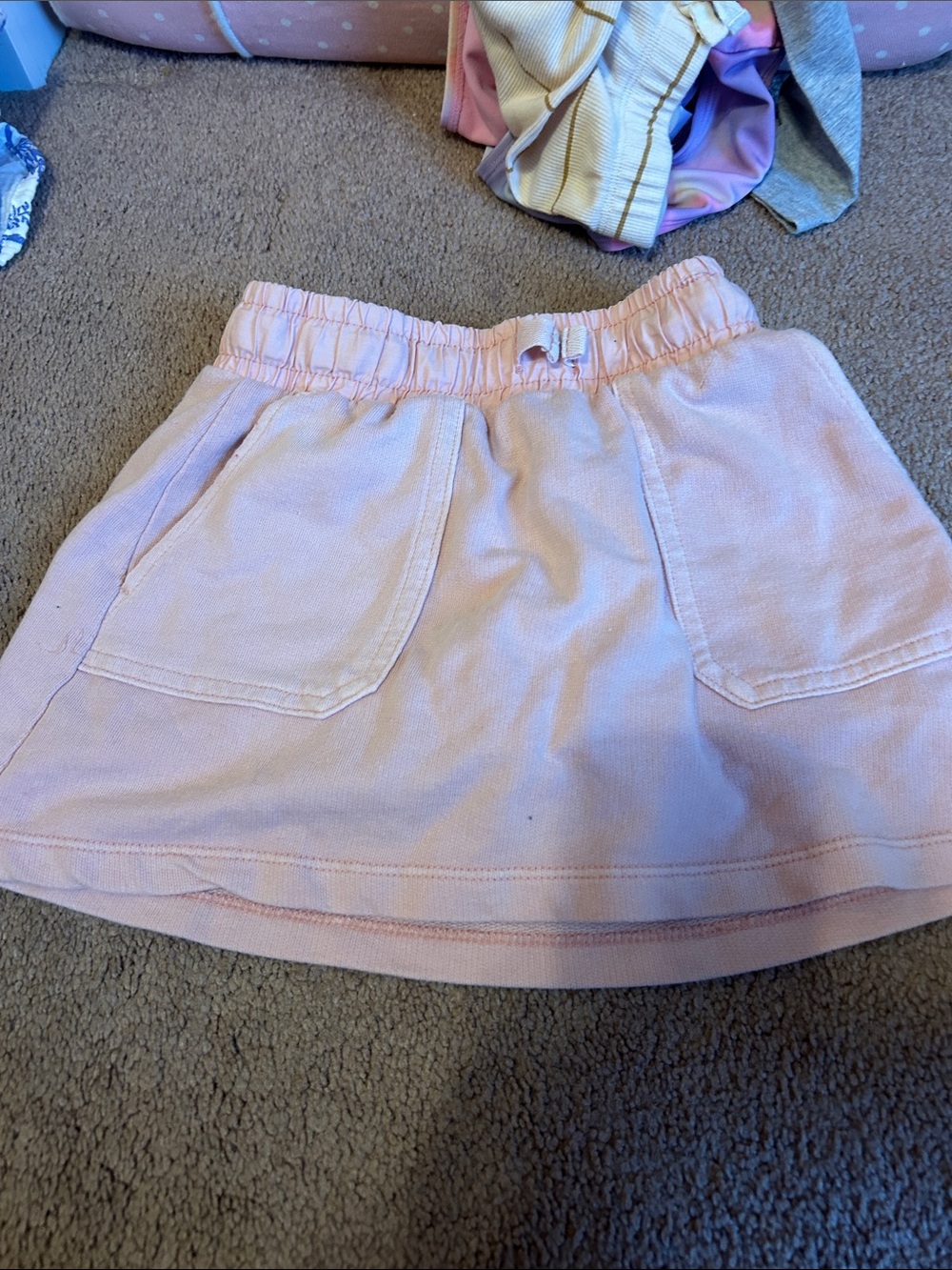 Light Pink Elastic Waist skort with Front Pockets